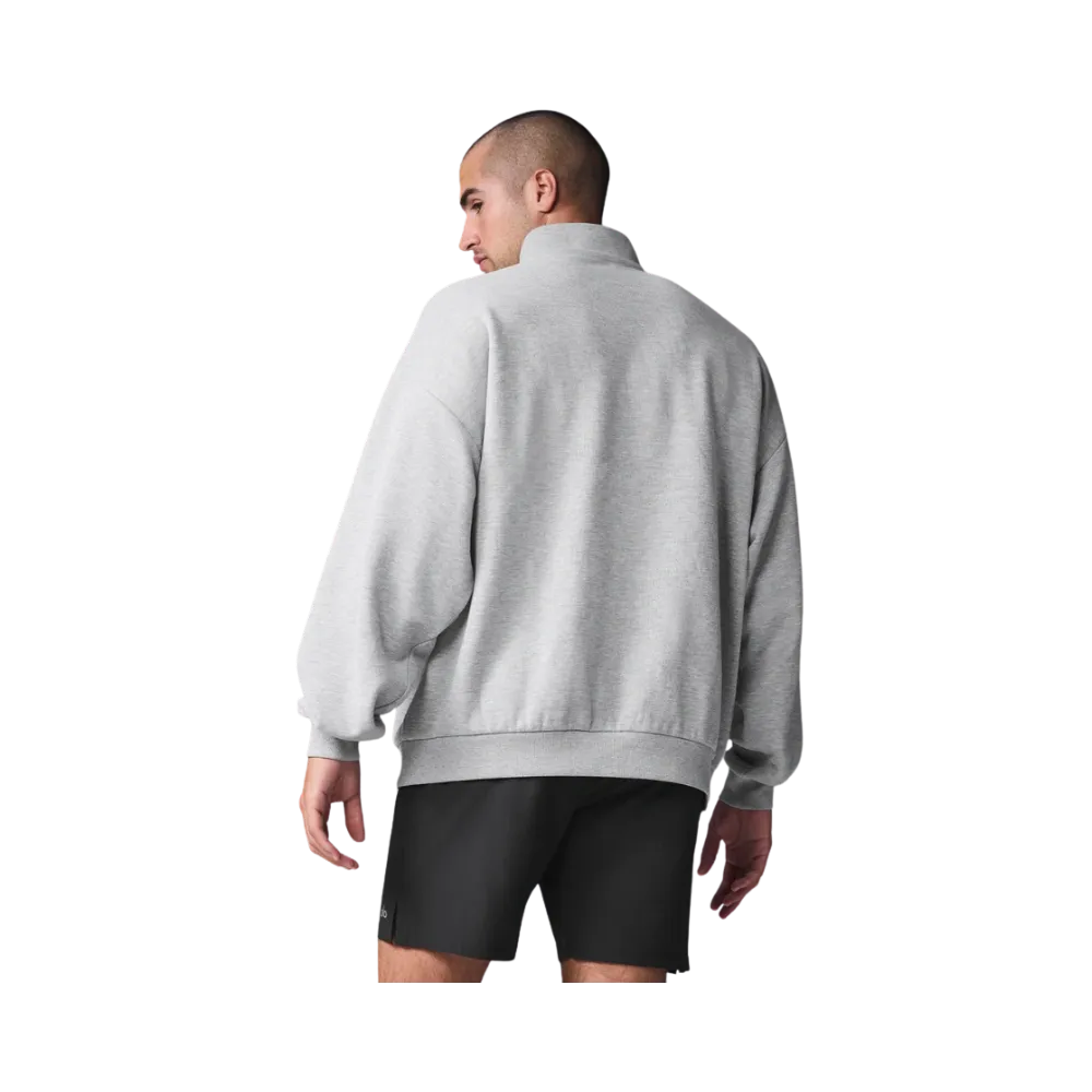 Alo Men's Accolade 1/4 Zip Pullover Athletic Heather Grey