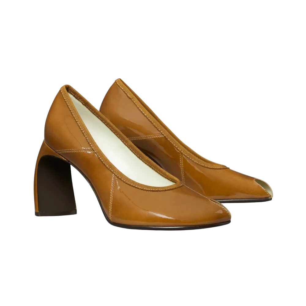 Tory Burch Peep-Toe Pump Caramel Tan