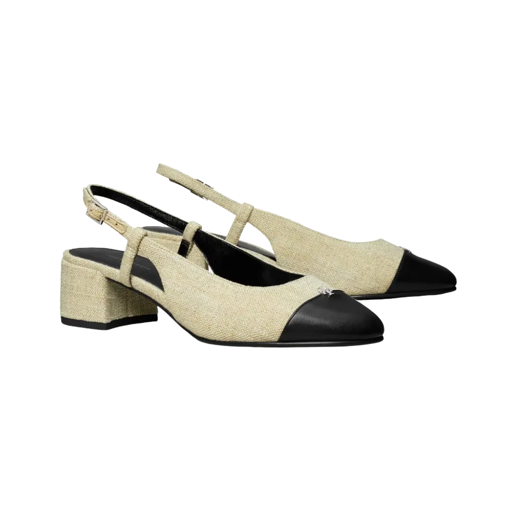 Tory Burch Cap-Toe Slingback Wild Wheat