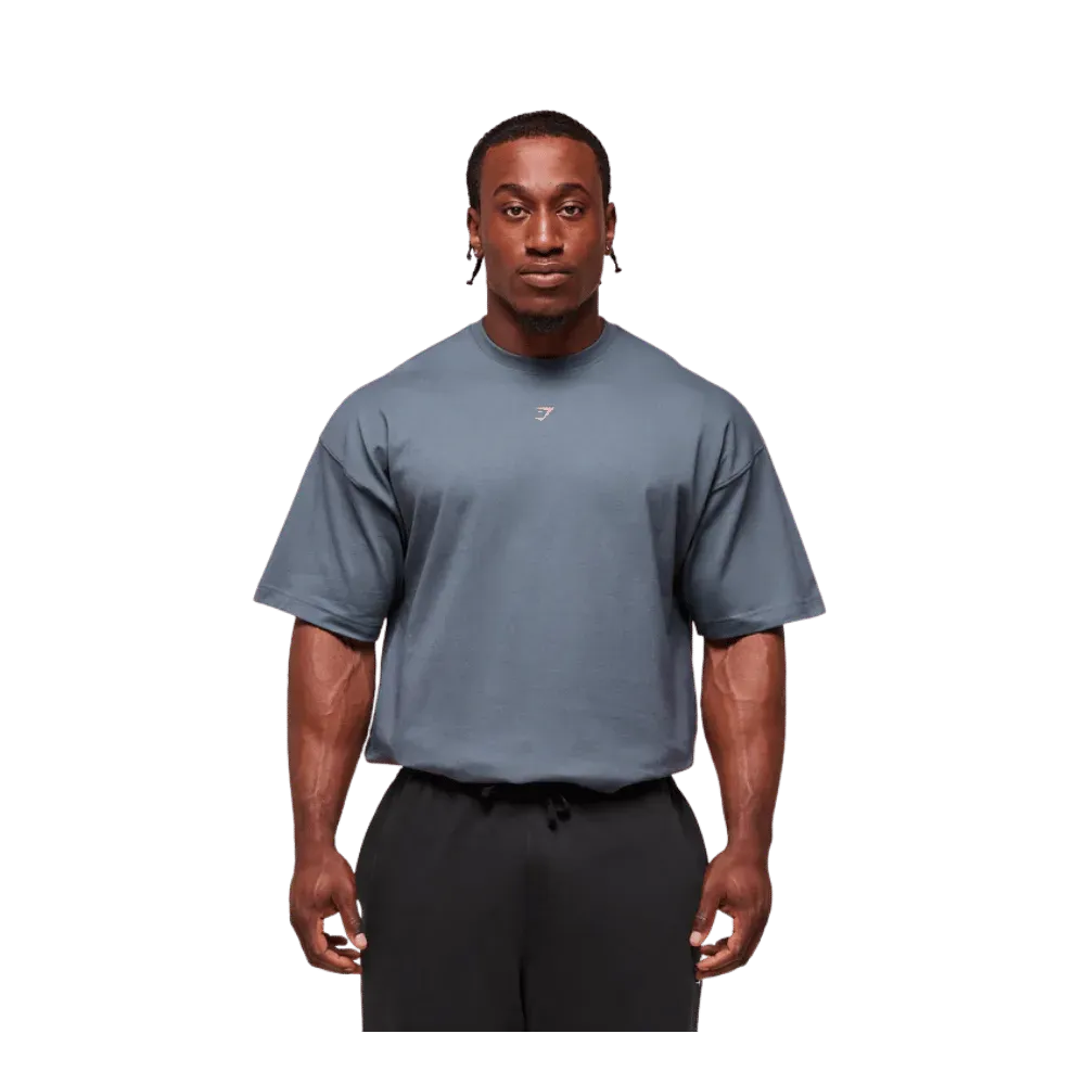 Gymshark Forged By Iron T-Shirt Extreme Oversized Fit Iron Blue