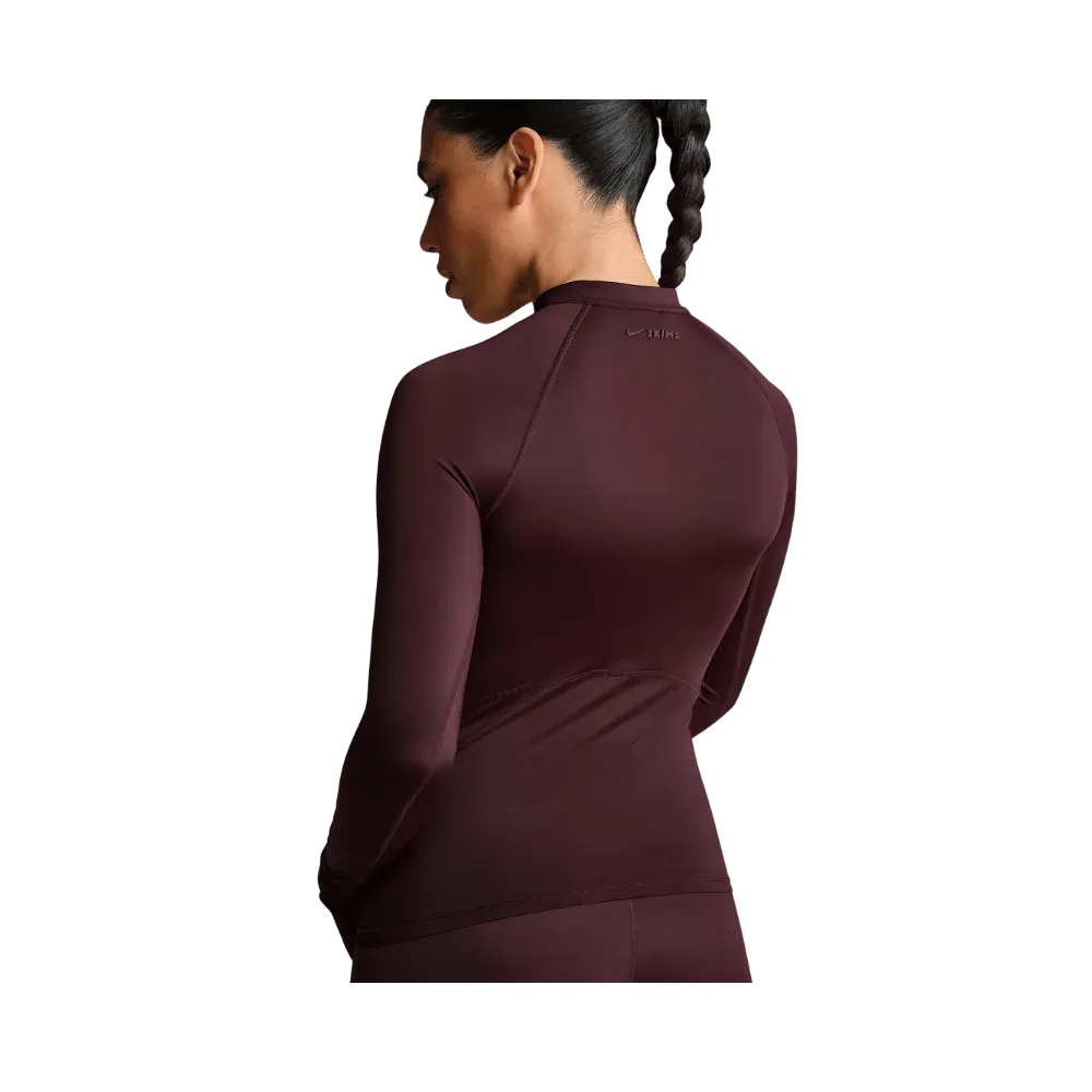Nike x Skims Shine Women's Long-Sleeve Half-Zip Top CURRANT