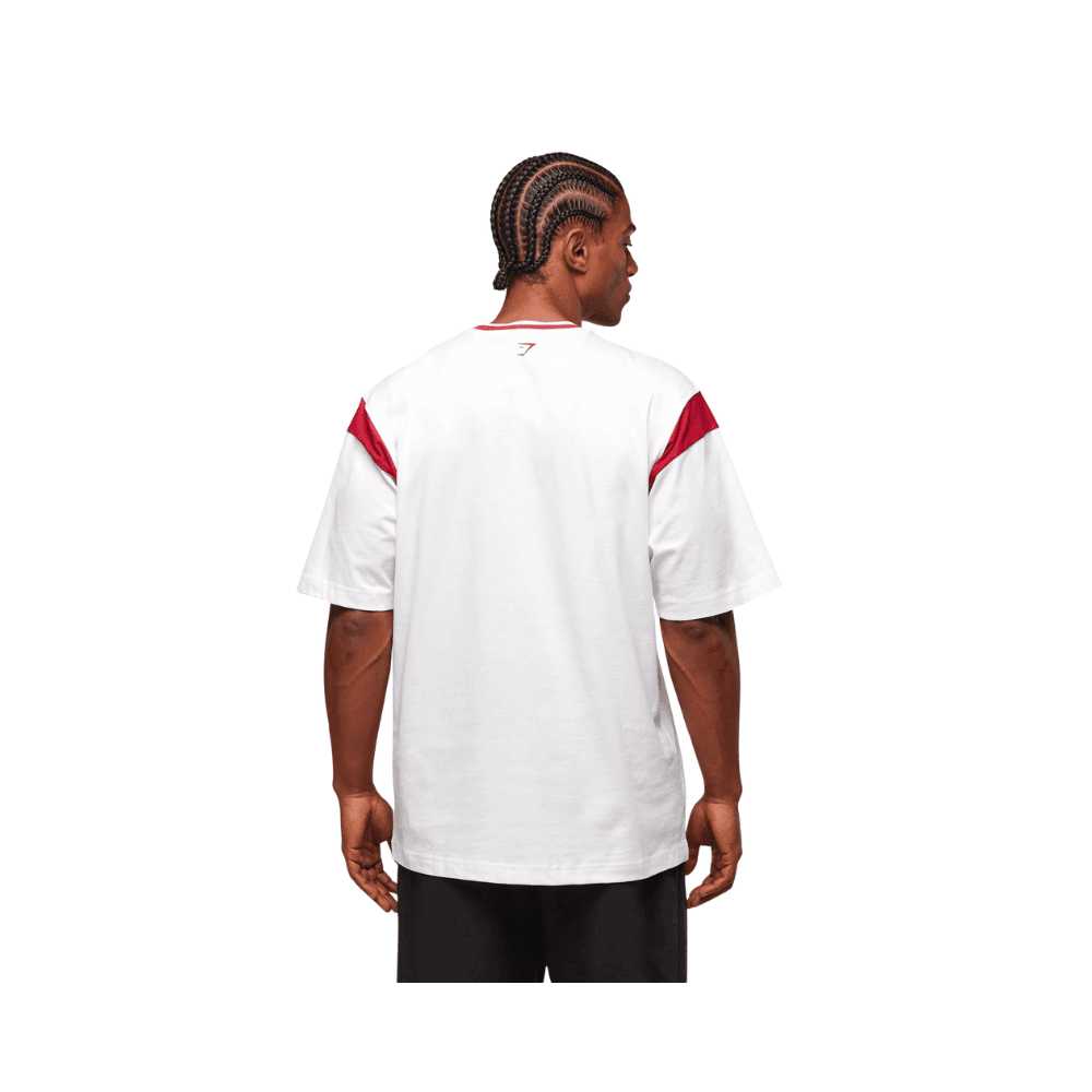 GymShark GSLC Oversized T-Shirt White/Conditioning Red