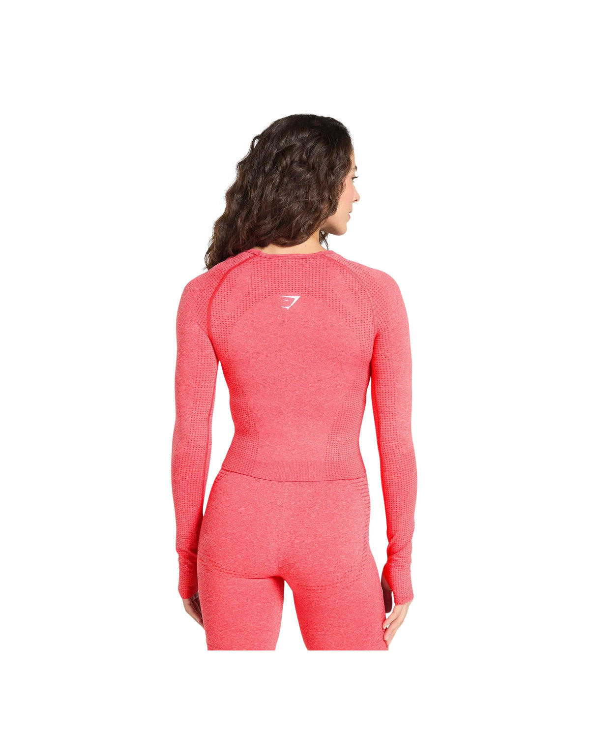 Gymshark Vital Long Sleeve Cut Out Top Coral Red Marl