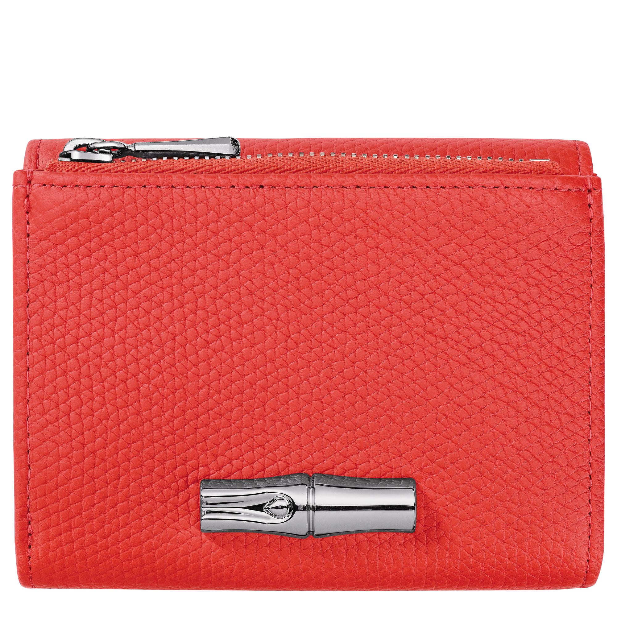 Longchamp Le Roseau Compact wallet Vermilion