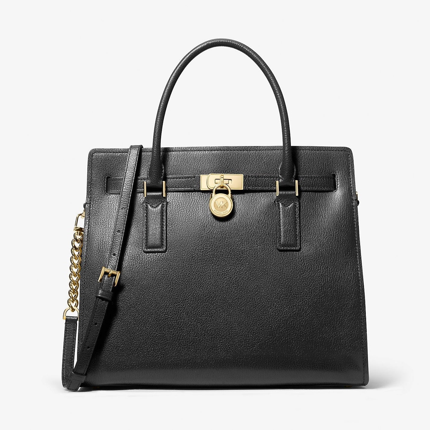 Michael Kors Hamilton Moderne Large Leather Satchel Black