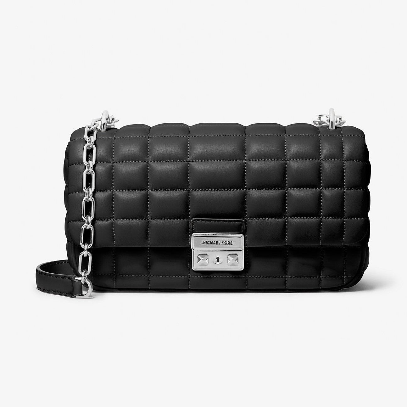 Michael Kors Tribeca Large Quilted Leather Shoulder Bag Black