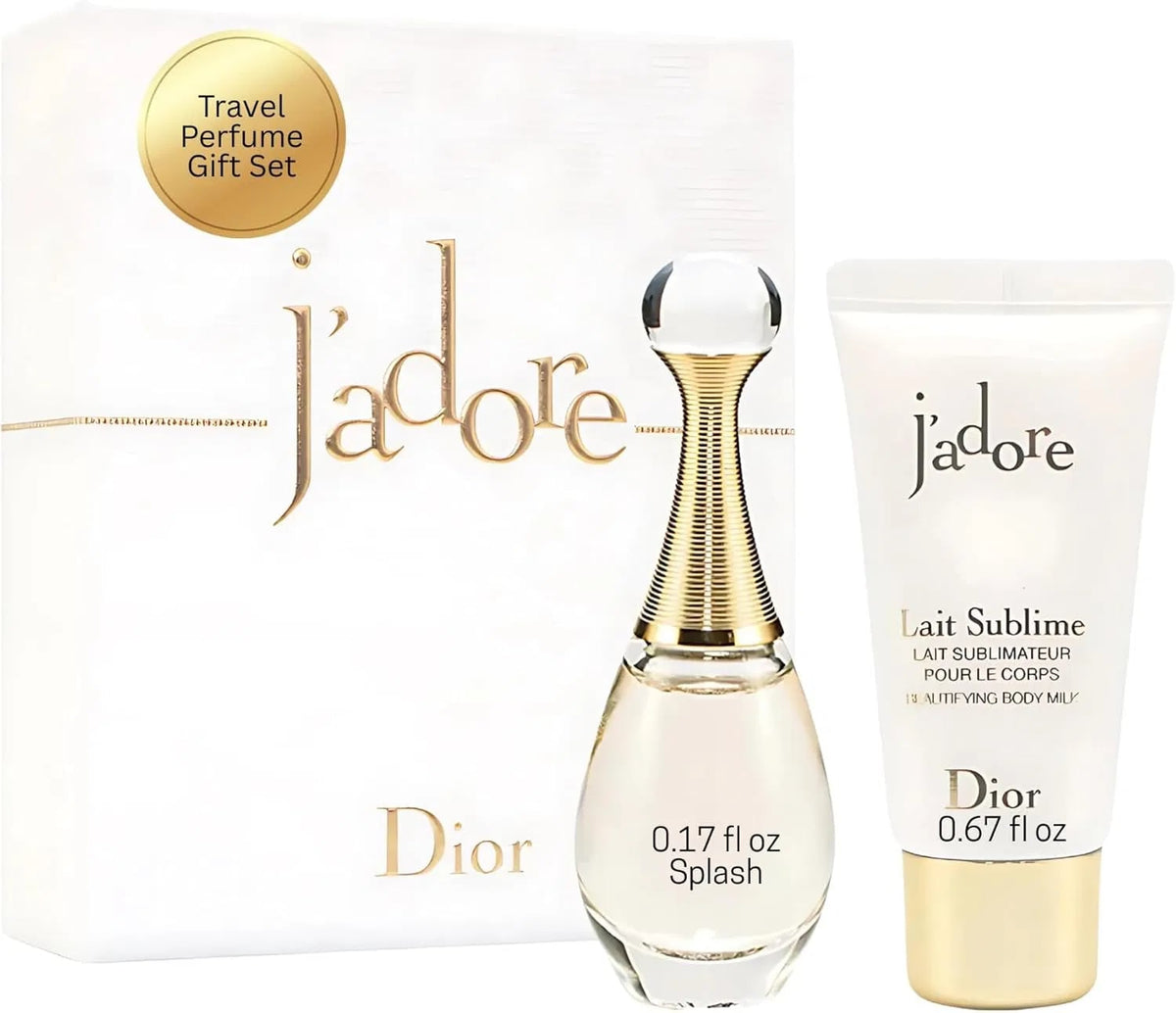 Dior J'adore Perfume For Women Mini Fragrance Gift Set EDP & Body Lotion Duo Travel Set