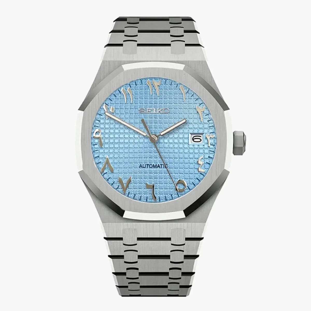 Seiko Mod Royal Oak Arabic Ice Blue