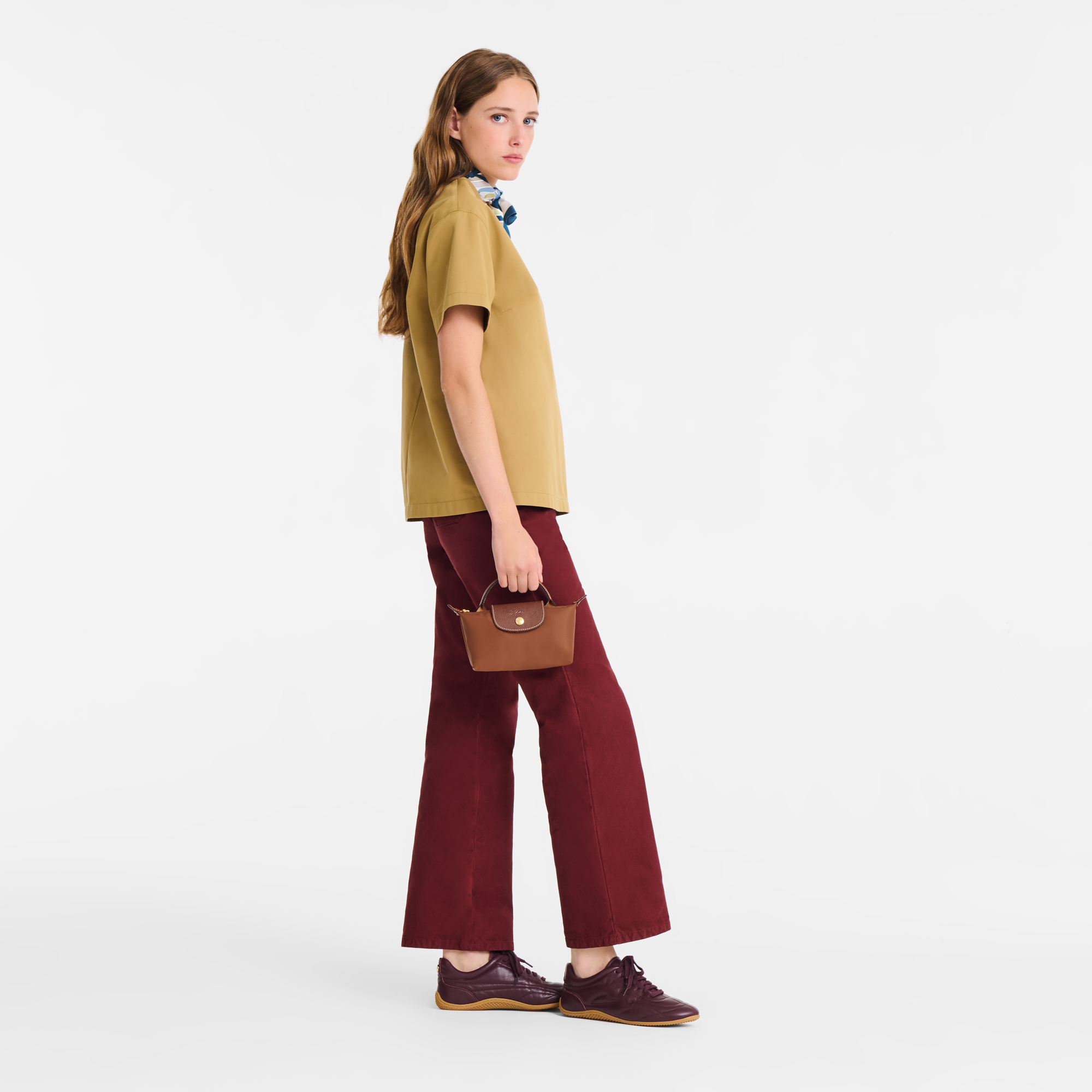 Longchamp Le Pliage Original Pouch with handle Cognac