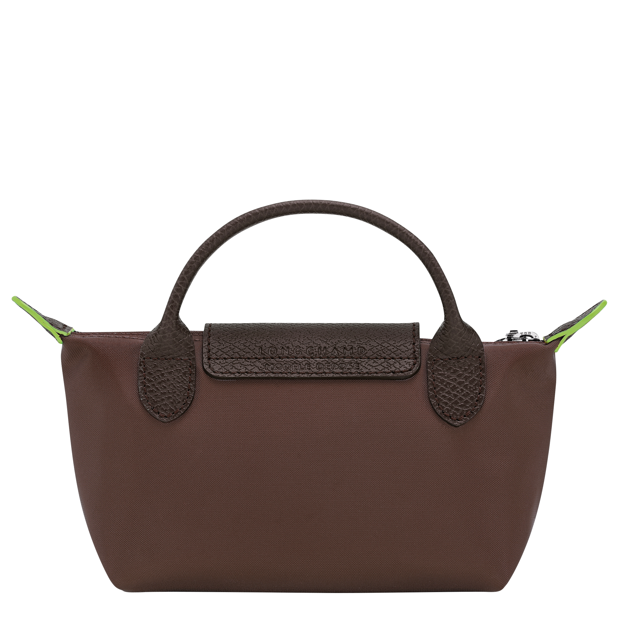 Longchamp Le Pliage Green Pouch with handle Mocha