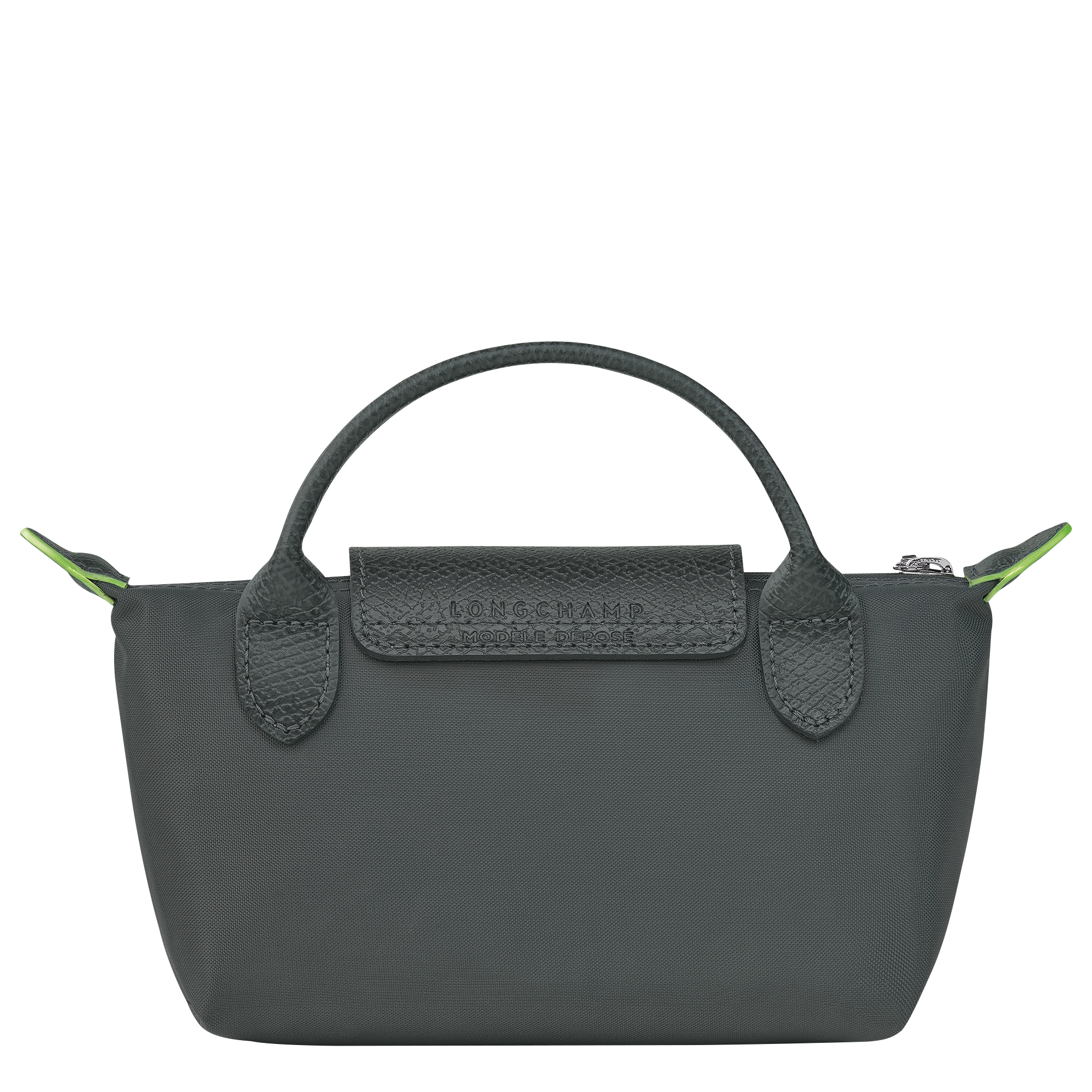 Longchamp Le Pliage Green Pouch with handle Graphite