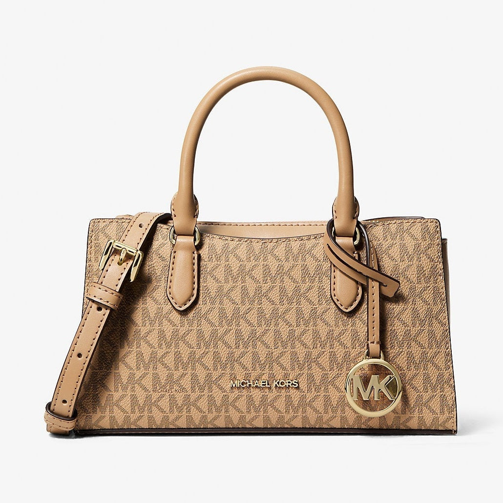 Michael Kors Arden Small Signature Logo Messenger Bag Camel