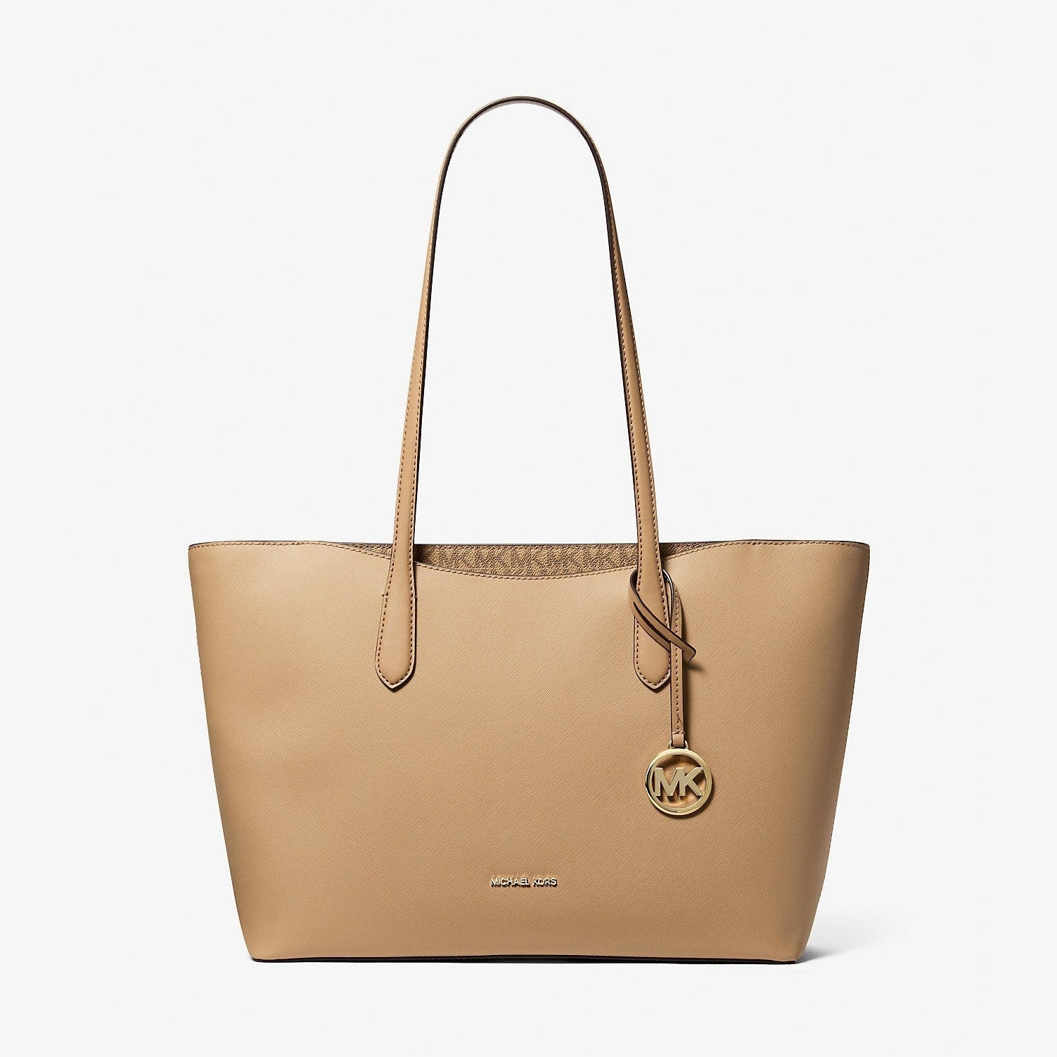 Michael Kors Arden Large Top-Zip Tote Bag Camel