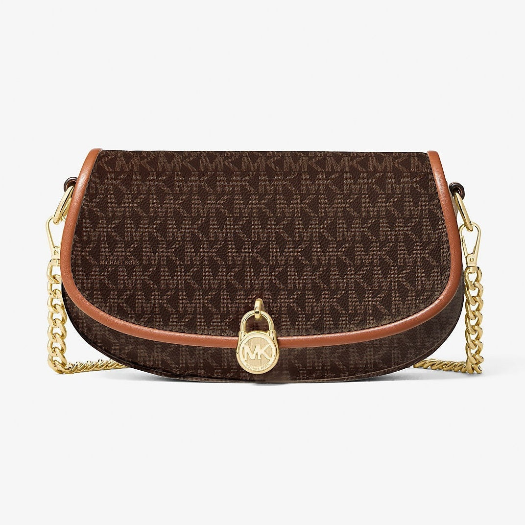 Michael Kors Mila Small Signature Logo Crossbody Bag Brown
