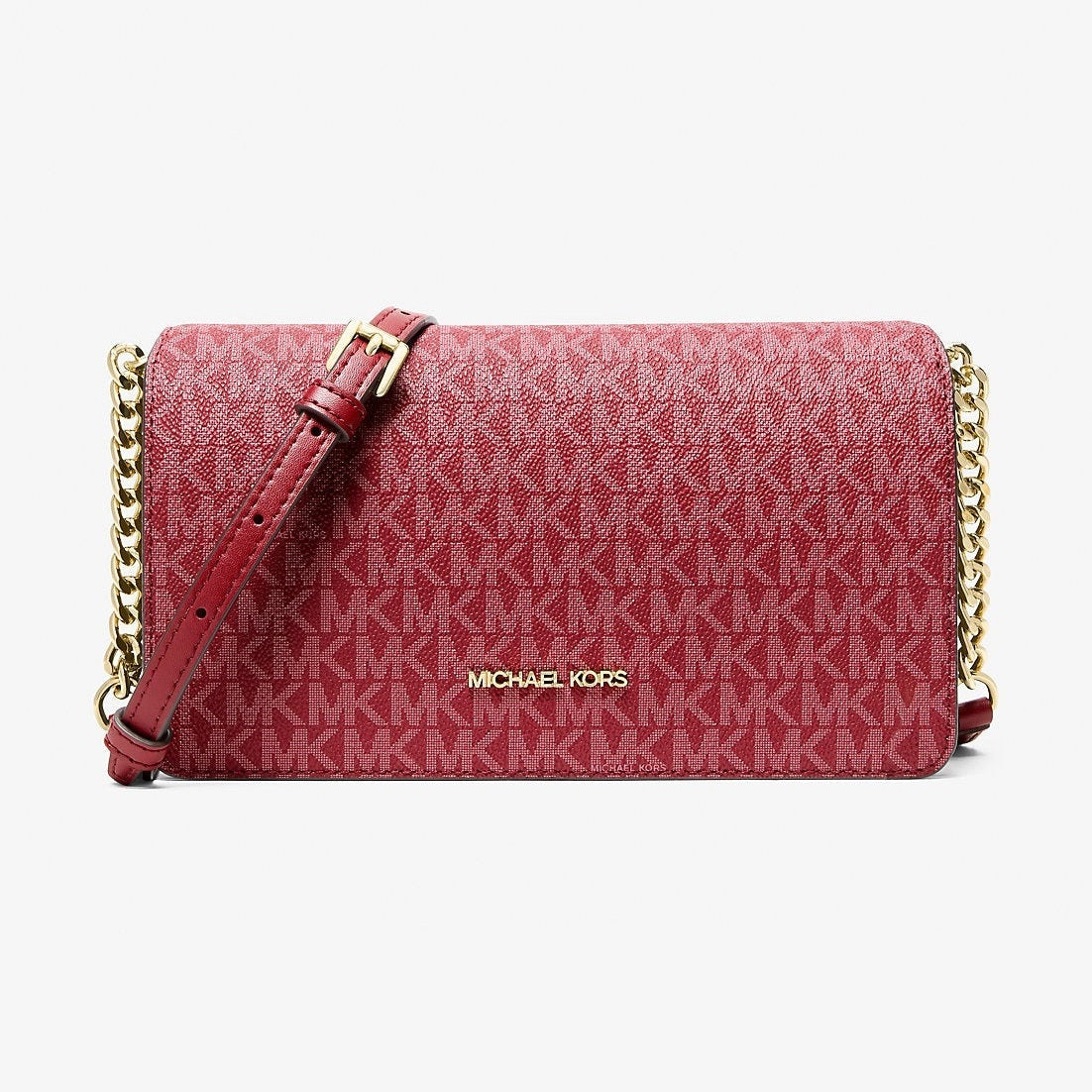 Michael Kors Jet Set Medium Signature Logo Crossbody Bag Cherry