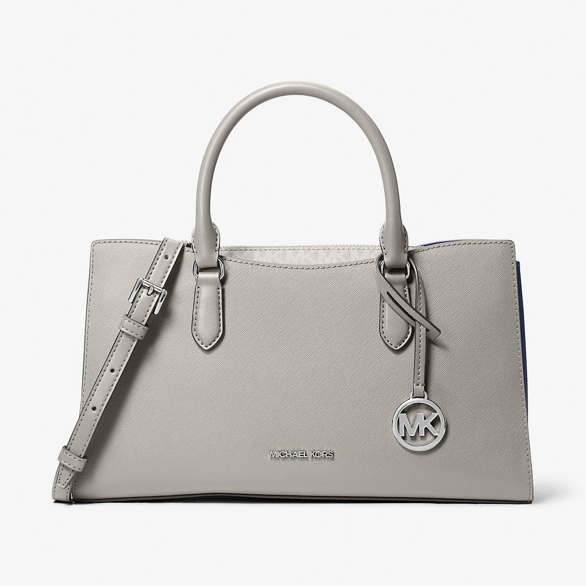 Michael Kors Arden Medium Top-Zip Satchel Pearl Grey