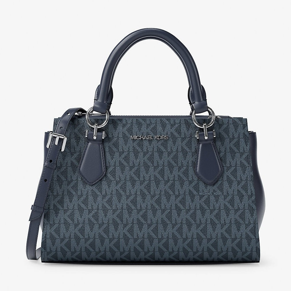 Michael Kors Marilyn Small Signature Logo Messenger Bag Admiral