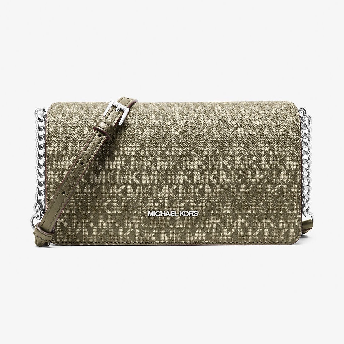 Michael Kors Jet Set Signature Logo Crossbody Bag Olive