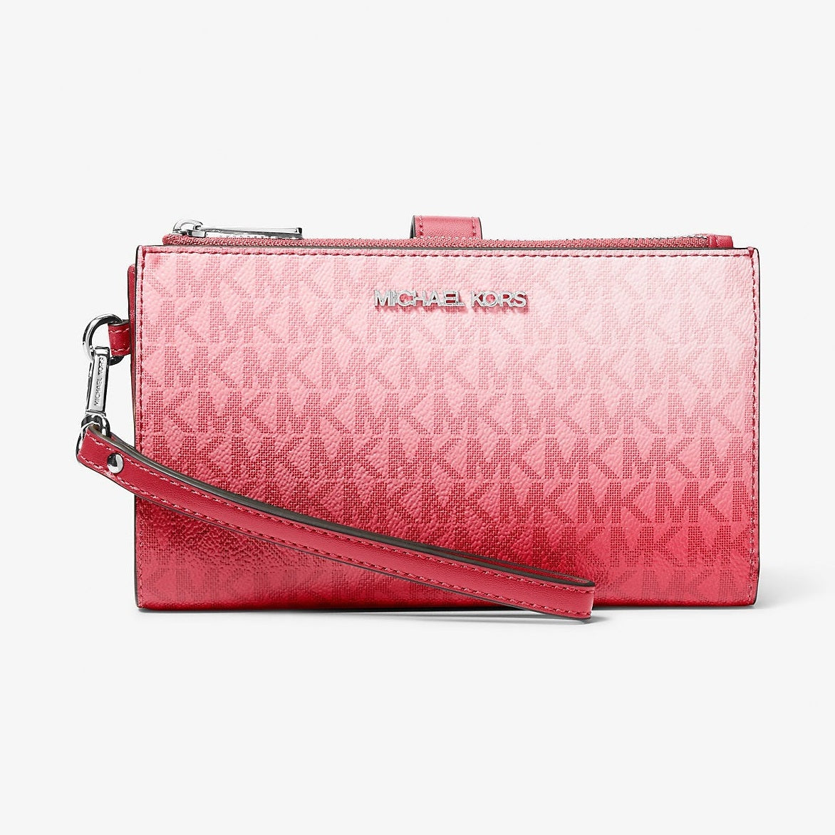 Michael Kors Jet Set Large Ombre Signature Logo Wristlet Hibiscus Multi