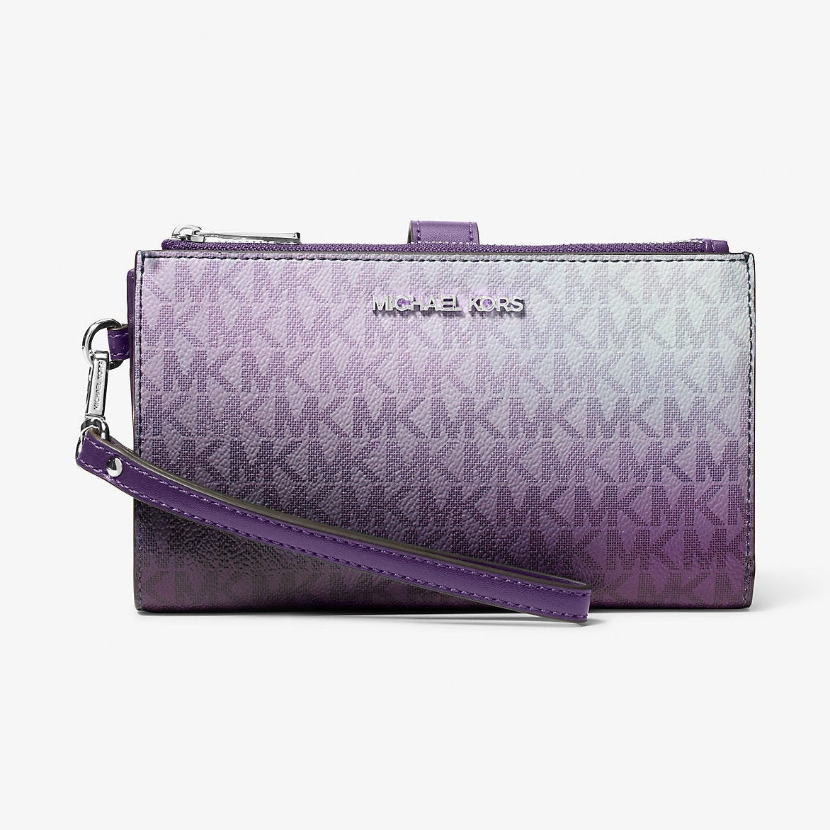 Michael Kors Jet Set Large Ombre Signature Logo Wristlet Dark Purple Ml