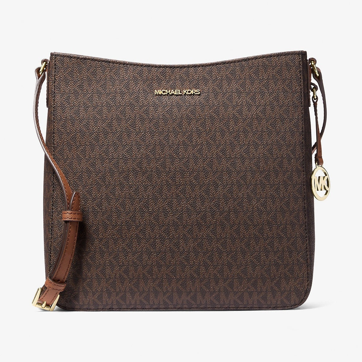 Michael Kors Jet Set Travel Large Logo Messenger Bag Brown