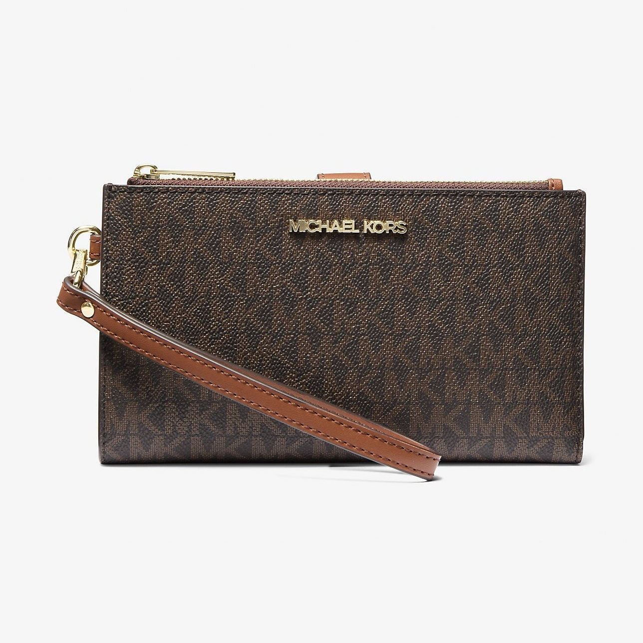 Michael Kors Jet Set Travel Signature Logo Smartphone Wallet Brown