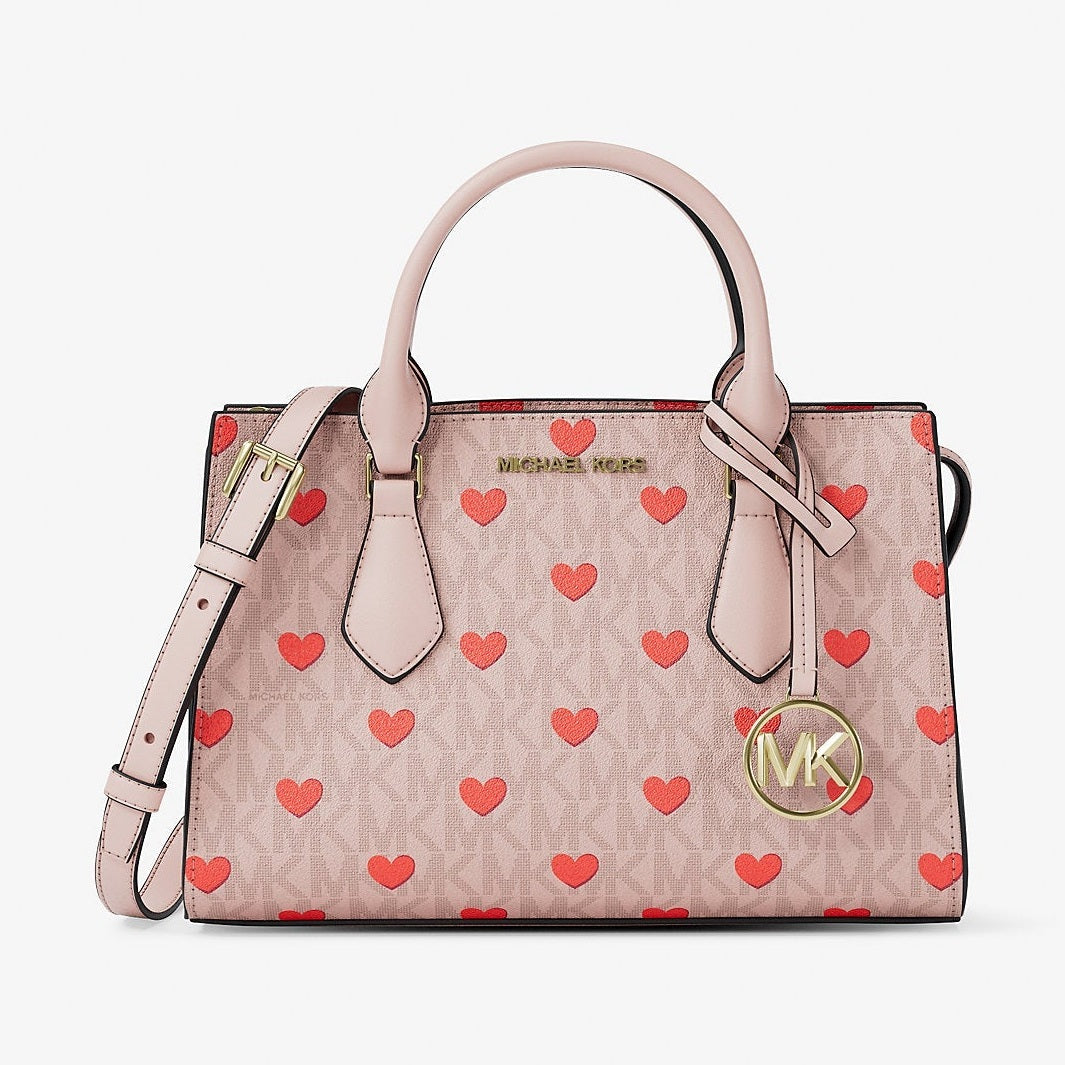 Michael Kors Sheila Small Embellished Signature Logo Satchel Powder Blush