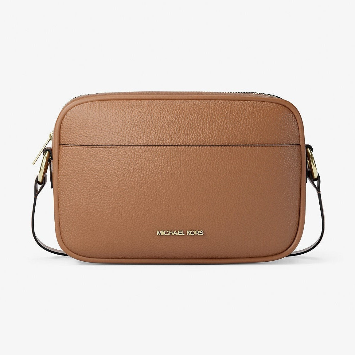 Michael Kors Jet Set Pebbled Leather Camera Crossbody Bag Luggage