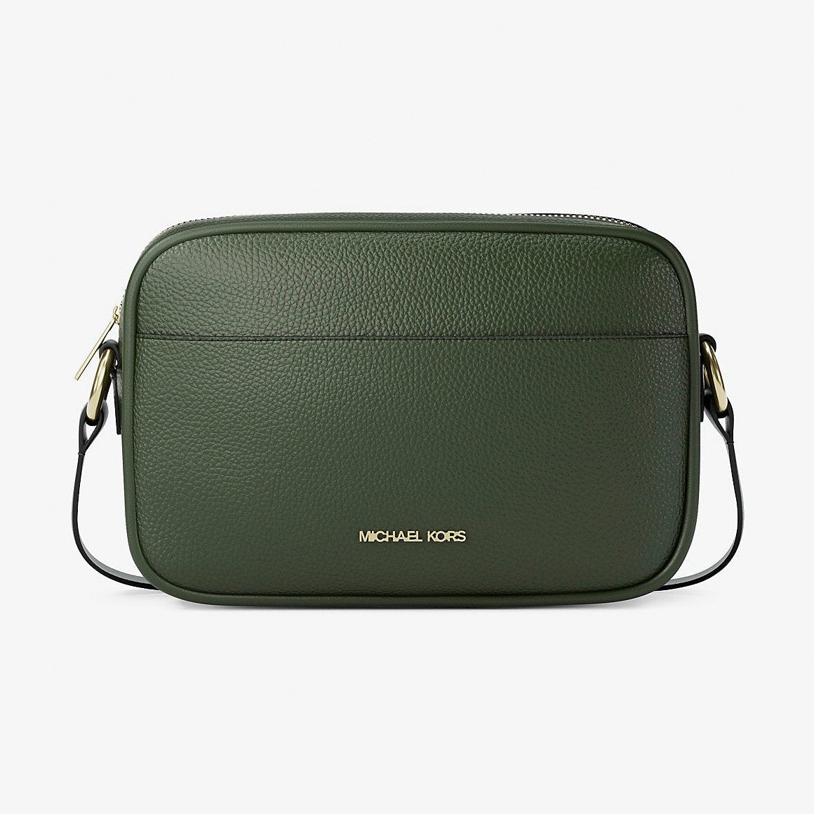 Michael Kors Jet Set Pebbled Leather Camera Crossbody Bag Moss