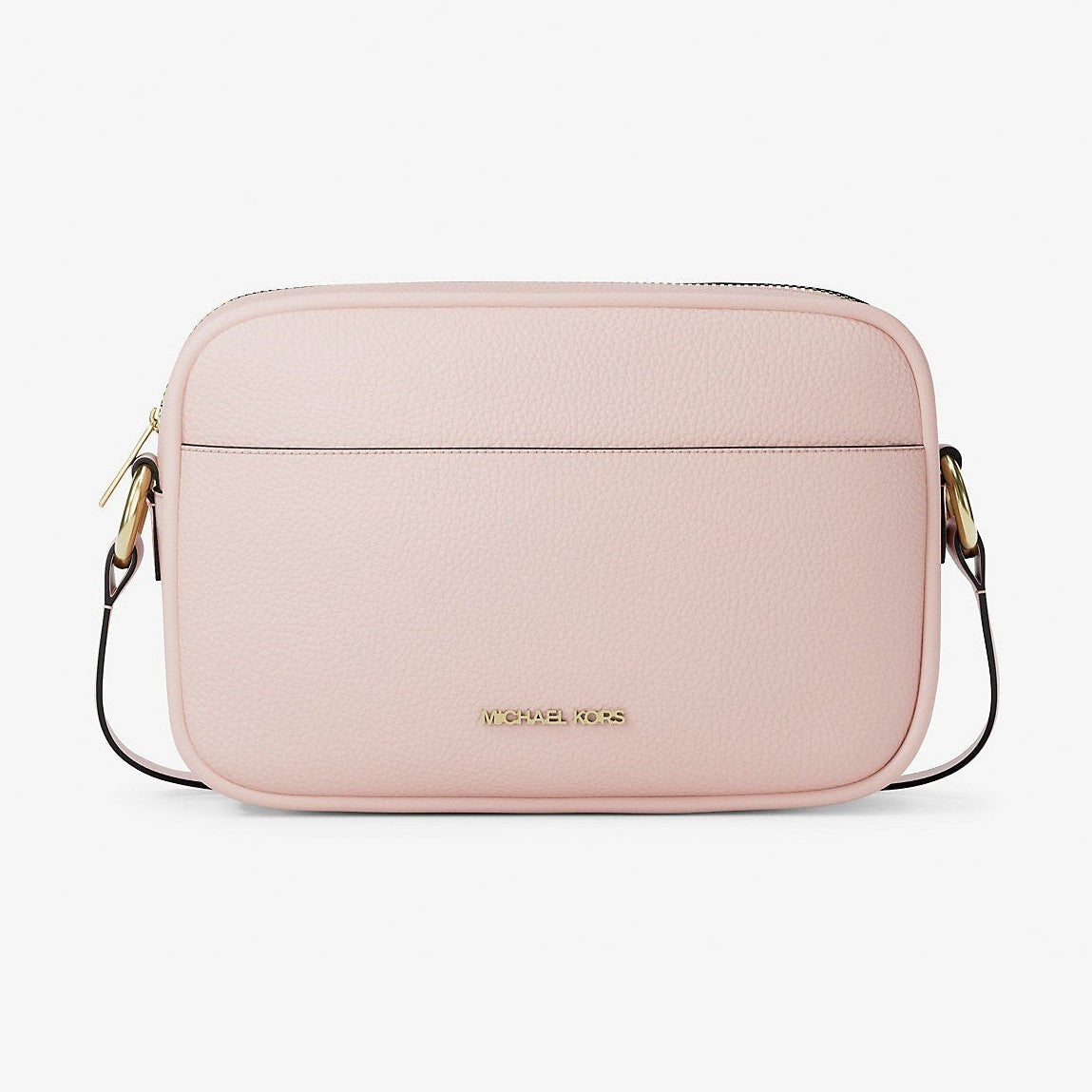 Michael Kors Jet Set Pebbled Leather Camera Crossbody Bag Powder Blush