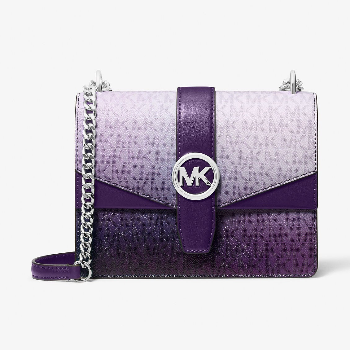 Michael Kors Greenwich Small Ombre Signature Logo Crossbody Bag Dark Purple Ml