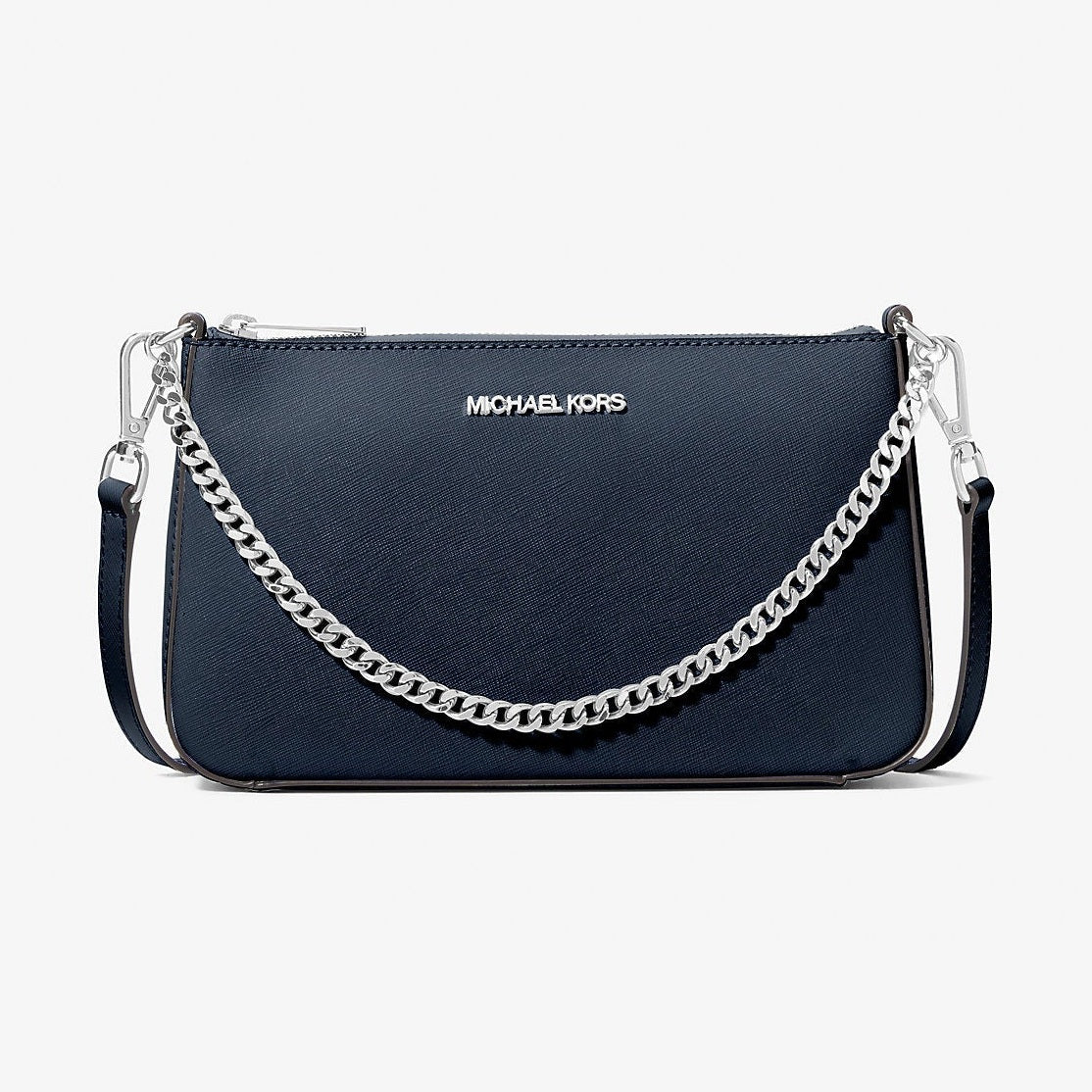 Michael Kors Jet Set Medium Saffiano Leather Crossbody Bag Navy