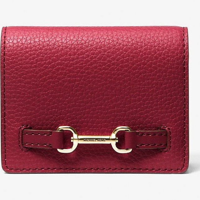Michael Kors Carson Small Pebbled Leather Wallet Cherry