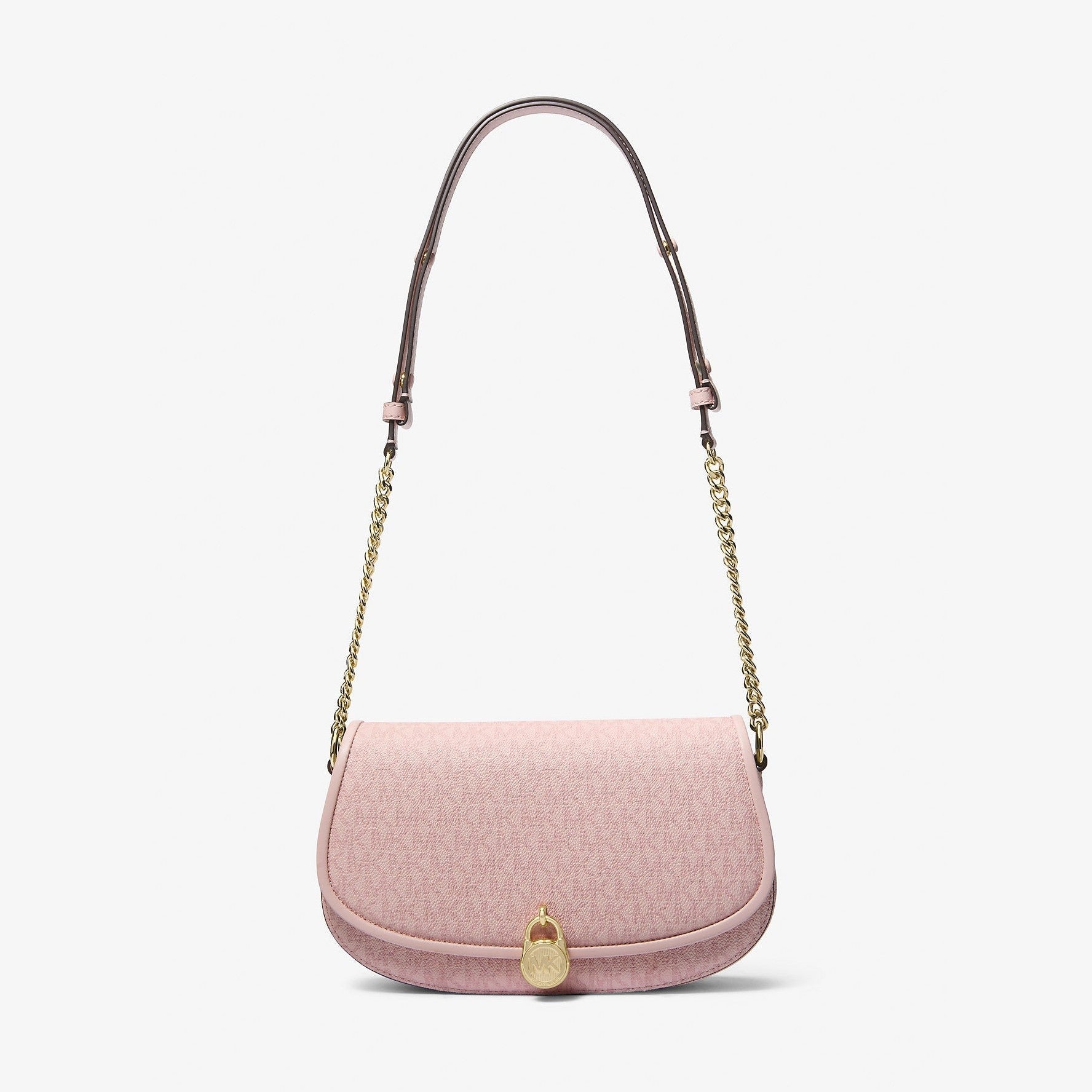 Michael Kors Mila Medium Signature Logo Messenger Bag Powder Blush