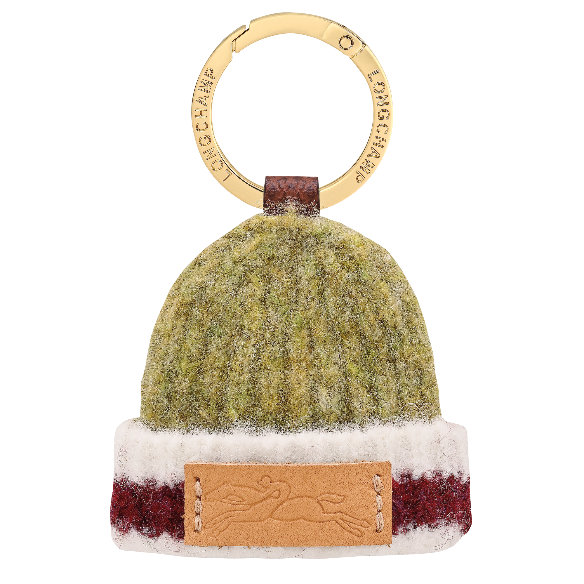 Longchamp Le Pliage Collection Key ring Pistachio/Burgundy