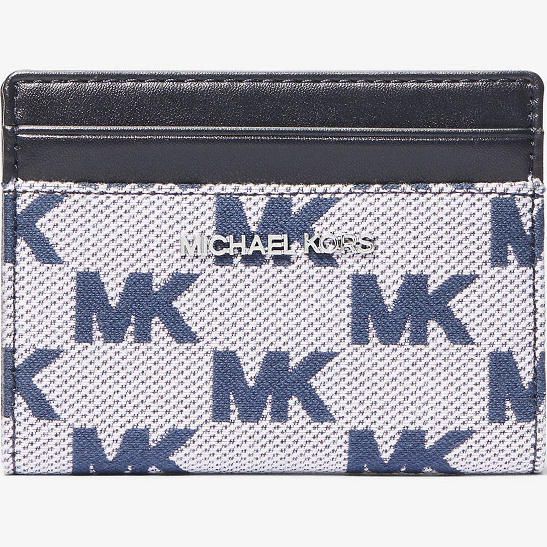 Michael Kors Cooper Logo Jacquard Bi-Fold Wallet Navy