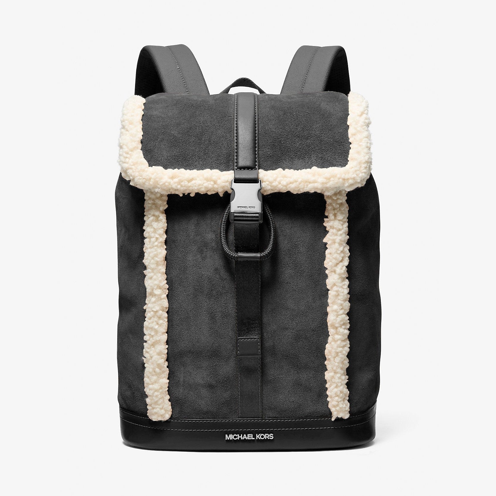 Michael Kors Cooper Suede and Sherpa Backpack Black