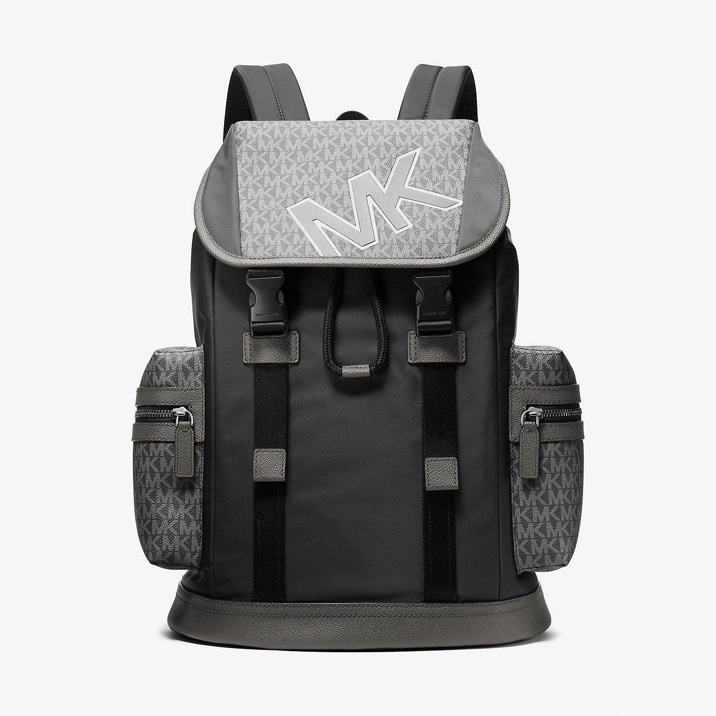 Michael Kors Cooper Signature Logo and Nylon Backpack Gunmetal