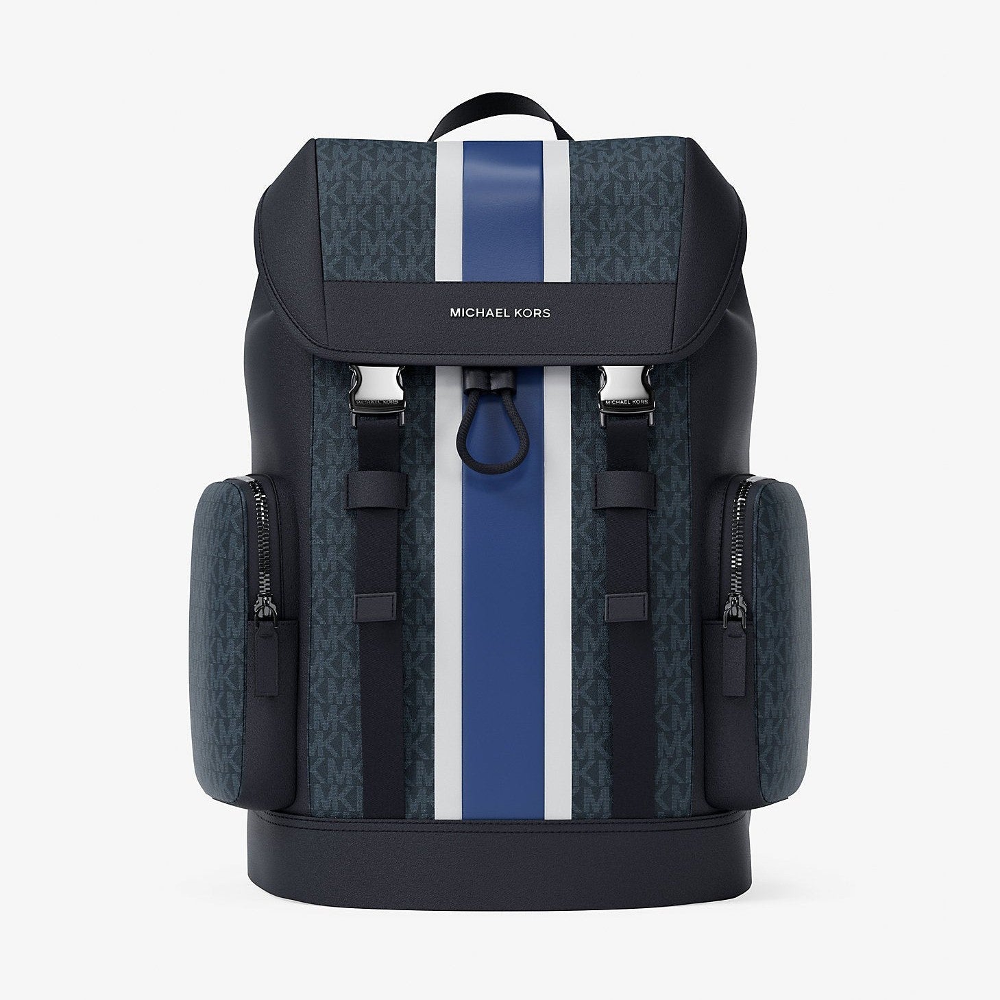 Michael Kors Cooper Medium Striped Signature Logo City Backpack Sapphire