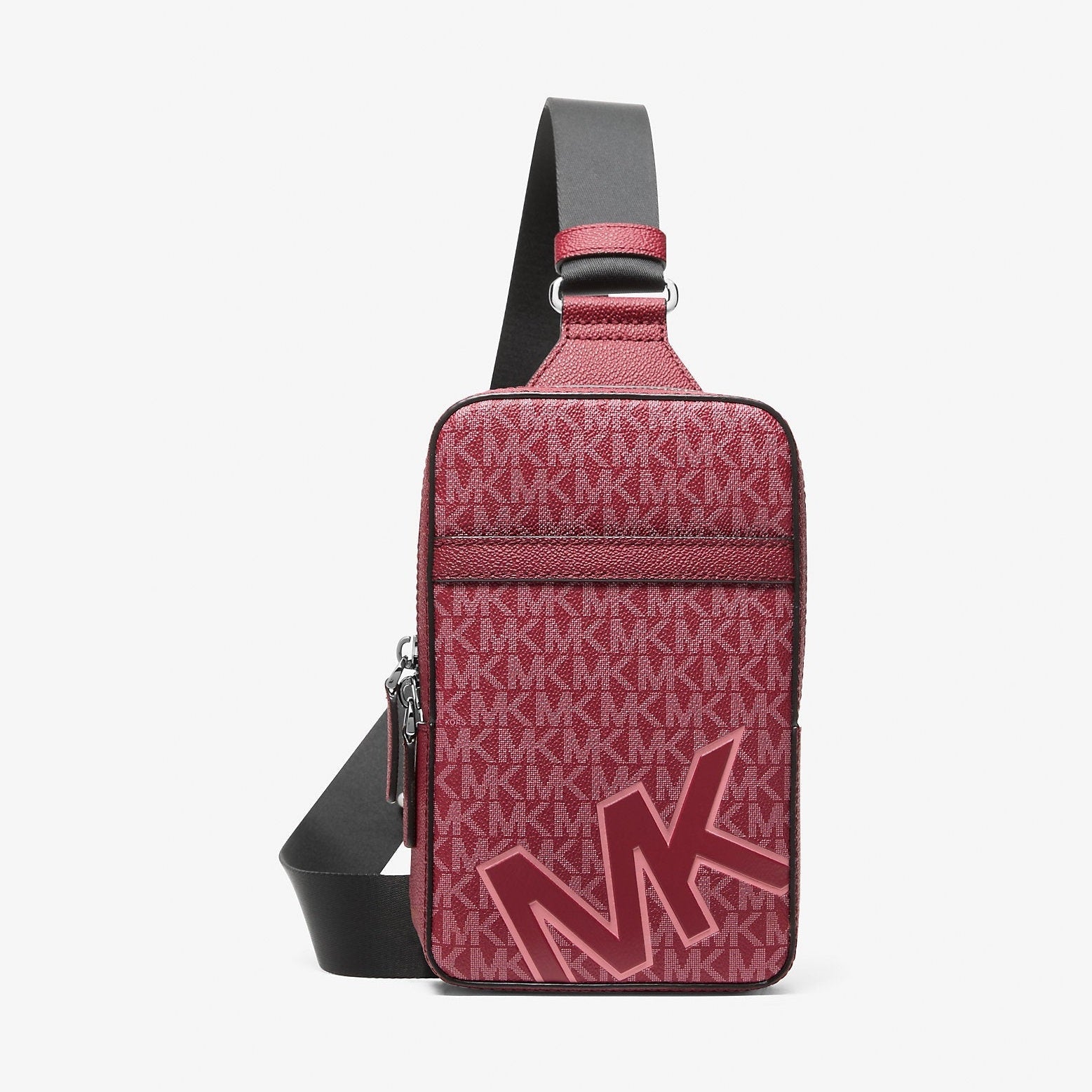 Michael Kors Cooper Medium Signature Logo Sling Pack Cherry