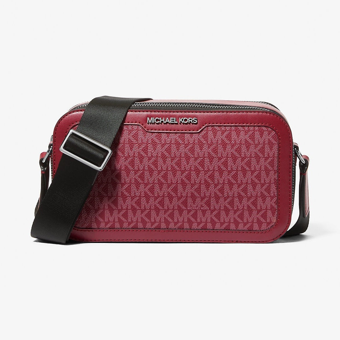Michael Kors Cooper Signature Logo Crossbody Bag Cherry