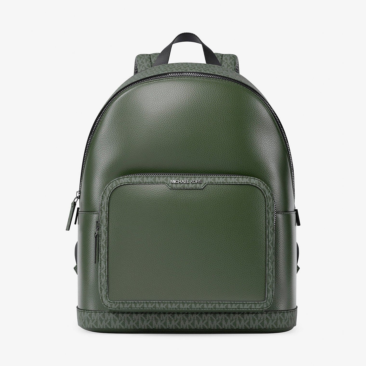 Michael Kors Cooper Medium Pebbled Leather and Signature Logo Commuter Backpack Moss