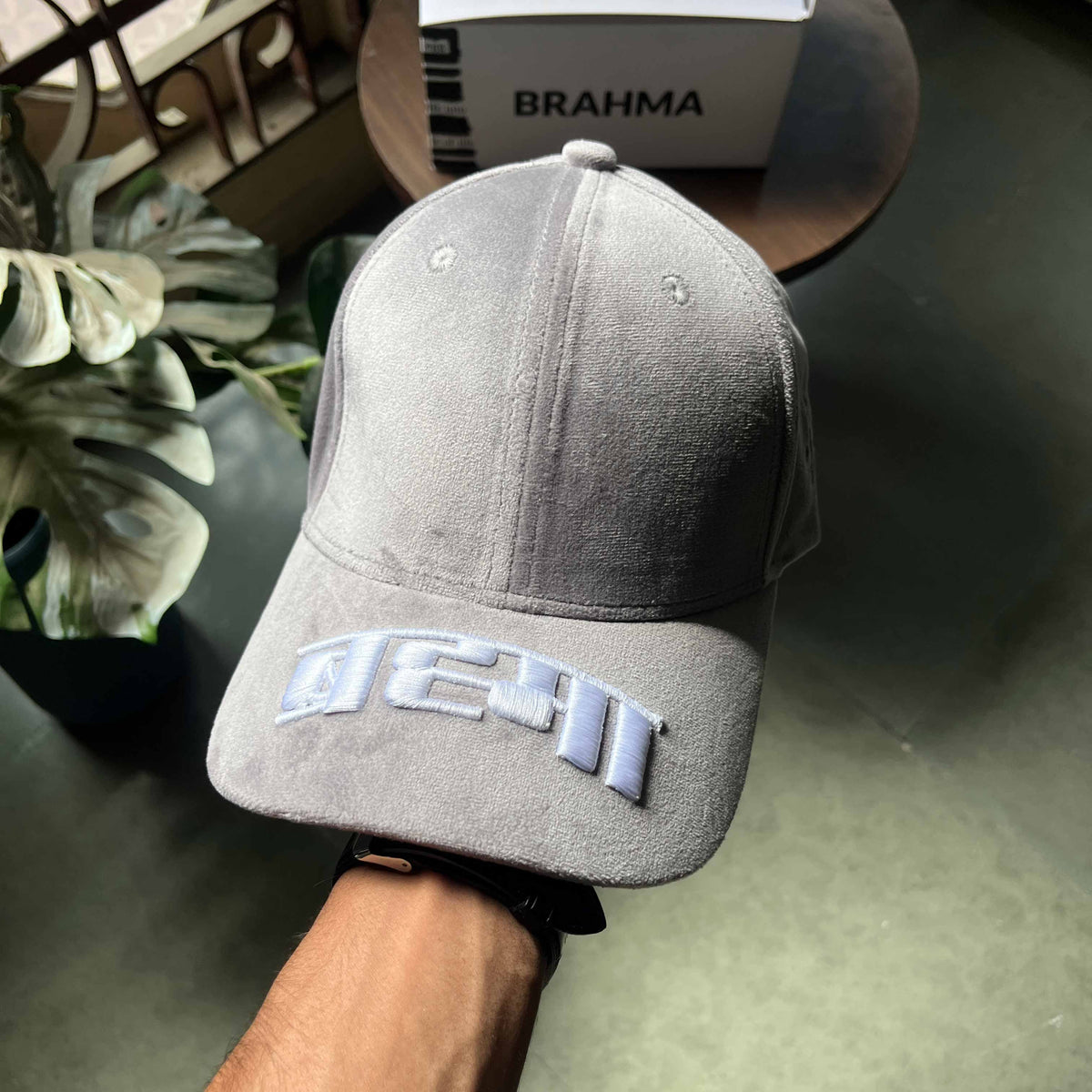 House of Brahma Brahma // Elephant Grey Suede Baseball Cap – view 9