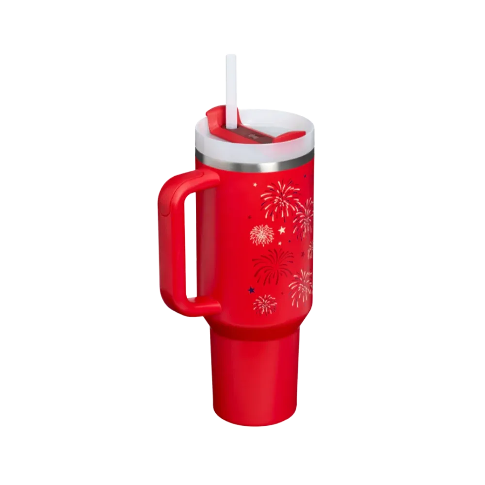 Stanley Quencher H2 0 Flowstate Tumbler Chili Red Fireworks 40 OZ