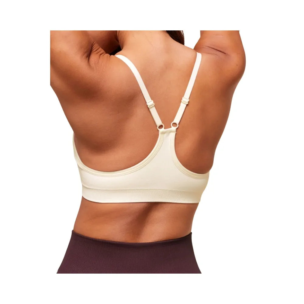 Gymshark Everyday Seamless Racerback Sports Bra - Light Support Soft White