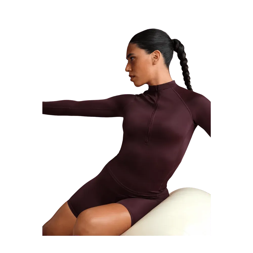 Nike x Skims Shine Women's Long-Sleeve Half-Zip Top CURRANT