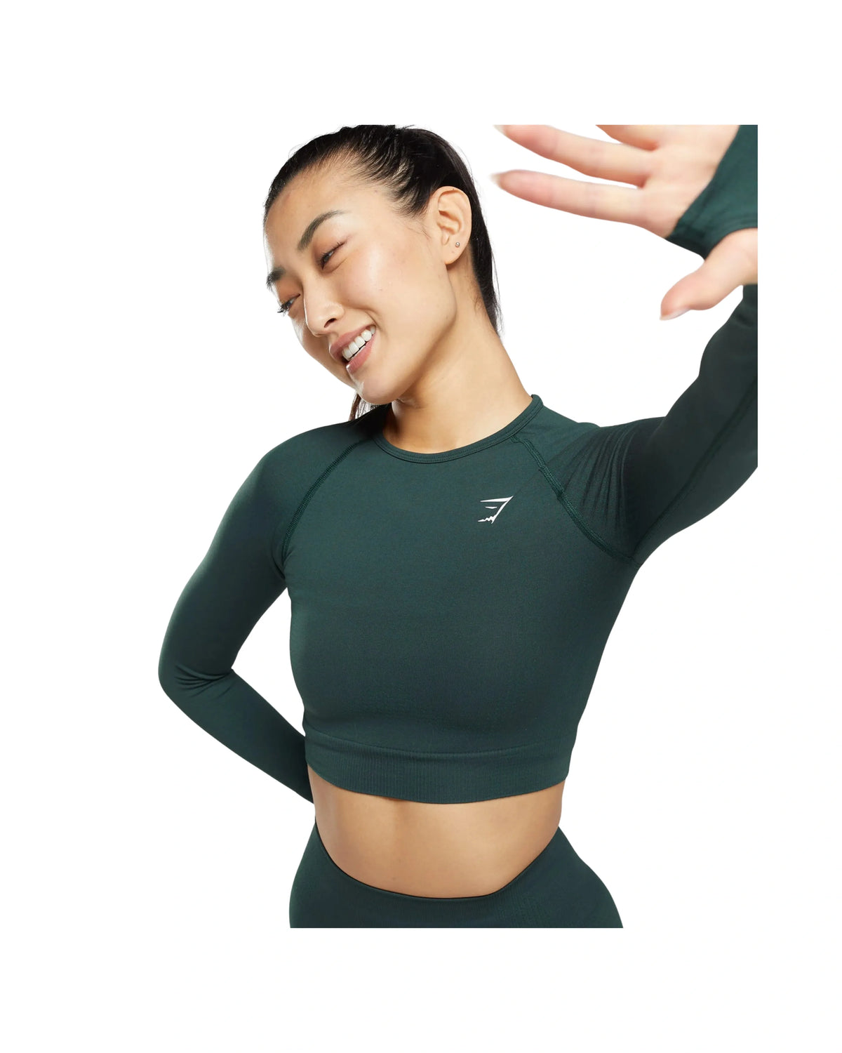 Gymshark Vital Crop Top Woodland Green Marl
