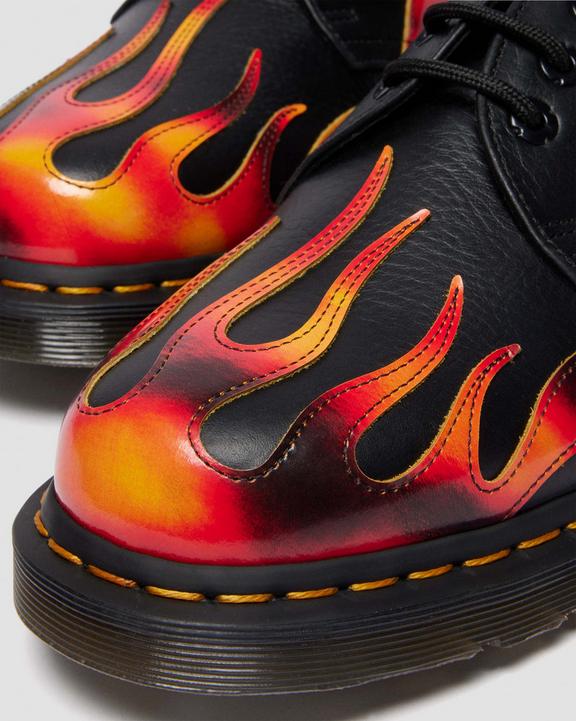 Dr Martens 1461 Flame - Black+Vibrant Red+Dms Yellow