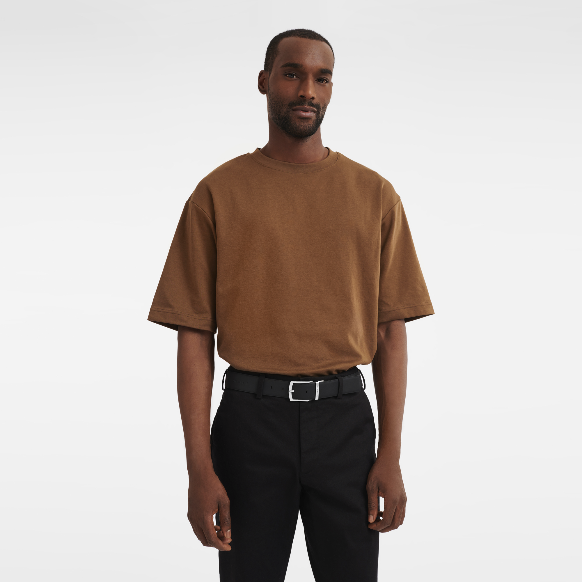 Longchamp Le Foulonné Men's belt Mocha/Black