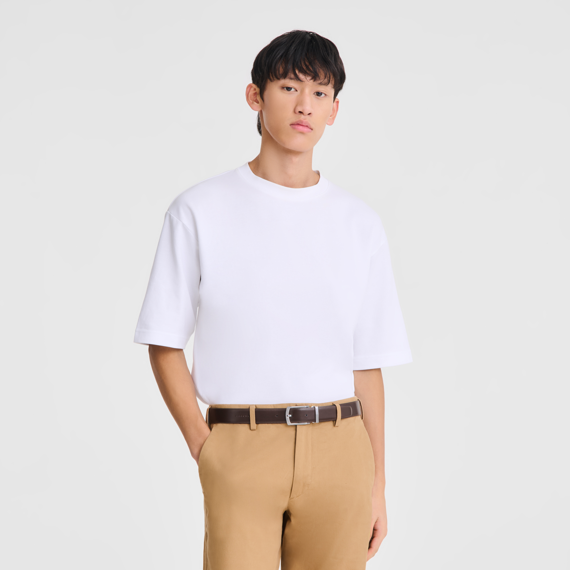 Longchamp Delta Box Men's belt Black/Mocha